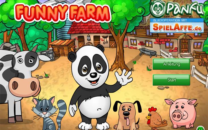 Online Panfu Funny Farm - Panda Flash Game spielen.