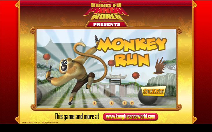 Online spielen: Kung Fu Panda - Monkey Run - auf Panfu.de ohne Anmeldung.