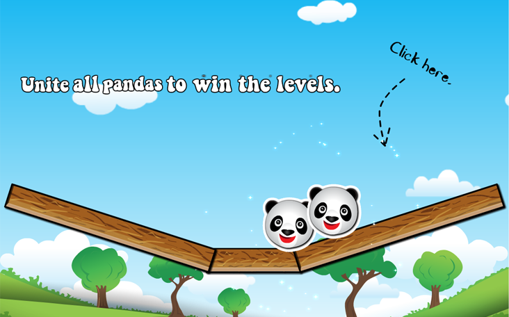 Spiele jetzt das Flash Game Verliebte Pandas gratis auf Panfu.de!